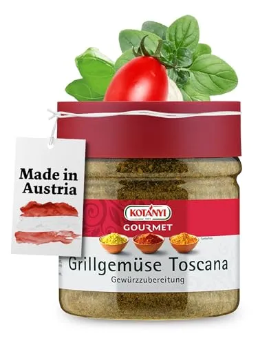 Kotanyi Gourmet Grillgemüse Toscana Gewürzzubereitung, aus besten Kräutern und feinen Olivenstücken, typisch italienischer Geschmack, 300g