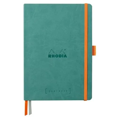 Rhodia 117807C Notizheft Rhodiarama Goalbook DIN A5 - Elegantes Softcover-Notizheft DIN A5 mit 120 Blatt hochwertigem Clairefontaine Papier. Ideal zum Notieren und Planen, ausgestattet mit 2 Lesezeichenbändern und praktischem Gummizugverschluss.