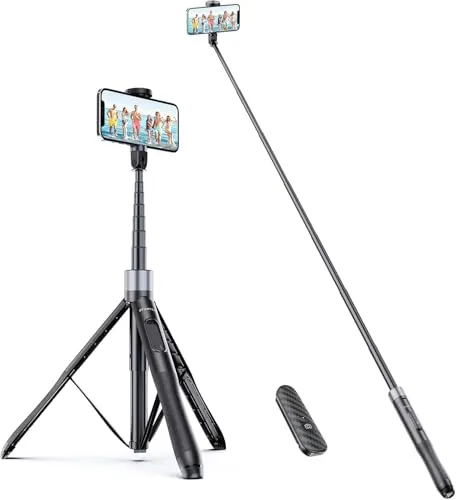 ATUMTEK Selfie-Stick, 60 Zoll (15,2 cm), Stativ für Telefon, ausziehbar, All-in-One mit Bluetooth-Fernbedienung, 360 ° drehbar, für iPhone und Android-Handys, Selfies, Videos, TikTok, Live-Streaming