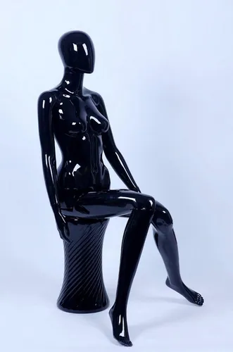 Eurotondisplay Schneiderpuppe weibliche männliche Schaufensterpuppe glänzend Egghead weiß schwarz, Nicht zutreffend