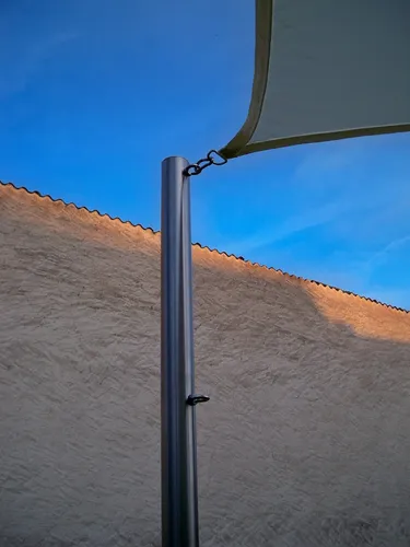 Sonnensegelmast Pfosten Edelstahl 2fach höhenverstellbar VA 3m Ø 48mm 4830/2-2