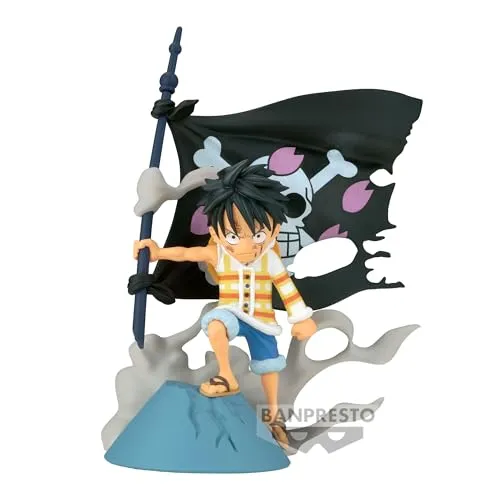 Banpresto Actionfigur Monkey D. Luffy - One Piece WCL Stories, 8 cm - Actionfigur aus PVC, handgefertigt und ideal für One Piece Fans; kommt in umweltfreundlicher Verpackung mit Basisständer.