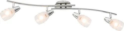 GLOBO LIGHTING Deckenspot ROY - Eleganter Wand- und Deckenspot - Lampen - Elegantes Design mit verchromtem Metall und satiniertem Glas, ideal für stimmungsvolle Beleuchtung in jedem Raum. Platz für 4 E14 Leuchtmittel (max. 40W) für individuelle Lichtgestaltung.