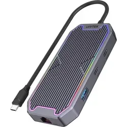 Unitek D1029A - uHUB S7+ 7-in-1 USB-C Hub, 10Gbps Datenübertragung, 4K HDMI und 100W Power Delivery für schnelles Laden