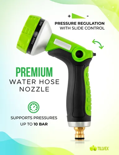tillvex Gartenbrause Grün Handbrause Spritzbrause Gartenspritze Spritzpistole Multibrause