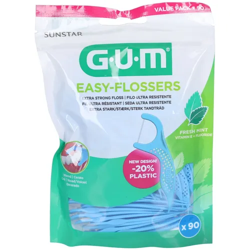 GUM EASY FLOSSERS, Zahnseidesticks, gewachst, mint