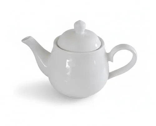 Provance Kaffeekanne & Teekanne aus Premium Porzellan Weiß – Eleganter Kaffeepott mit Deckel in 2 Größen – Zeitlose Servierkanne für stilvollen Kaffee- & Teegenuss (650 ml)