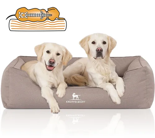 Knuffelwuff Tierbett Hundebett Leon, Orthopädisch und Kuschelig - Tierbetten mit Memory Foam für gesunden Schlaf, in verschiedenen Größen erhältlich und wasserabweisend. Abnehmbarer Bezug, maschinenwaschbar und elegantes Design.
