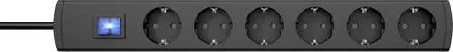Kopp 232805008 Steckdosenleiste mit Schalter 6fach Anthrazit Schutzkontakt 1St.