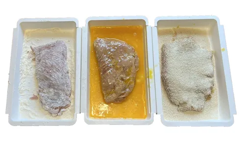 Panierset weiß 3-teilig 3 Panierschalen zum Panieren von Fleisch Schnitzel Set