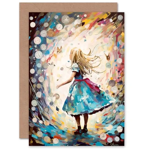 Artery8 Alice Im Wunderland Uhren Down Rabbit Hole Bunt Weihnachtskarte