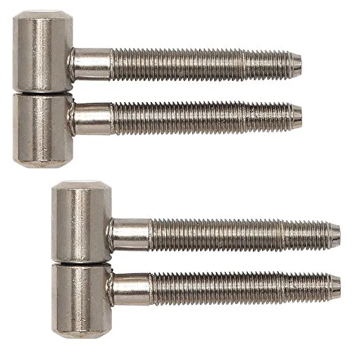 Gedotec Türbänder Zimmertüren Renovierbänder 2-teilig Einbohrbänder für gefälzte Holztüren | Gr. ø 16 mm | Metall vernickelt matt | Tragkraft bis 40 kg | 2 Stück - Türscharnier Innentüren & Holzzargen