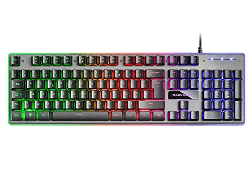 Mars Gaming MK220FR, Gaming Tastatur H-Mech, FRGB Rainbow & Halo, Antighosting, Französische Sprache