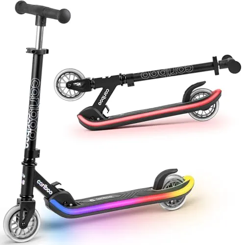 Cariboo Kinder Scooter mit LED-Beleuchtung in schwarz von cariboo