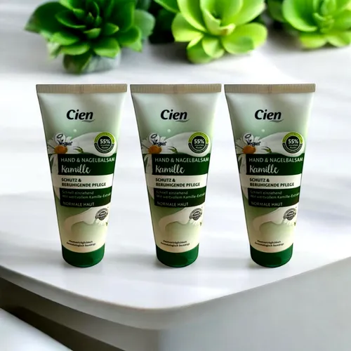 3x 100ml Cien Hand & Nagelbalsam mit Kamille schnell einziehend für normale Haut