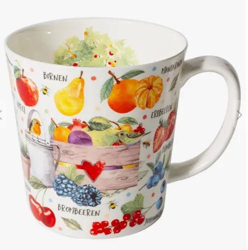 Tasse Obstgarten Jumbobecher Jumbotasse 0,5 L Fine Bone China Porzellan