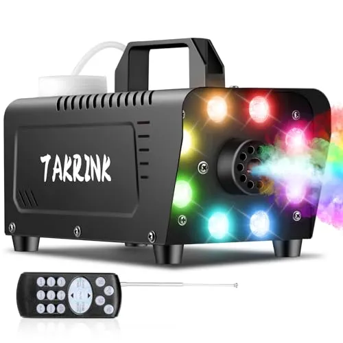 TAKRINK 900W Nebelmaschine Rauchmaschine Nebel Maschine 16 Farben RGB Lichteffekt Mini Nebelmaschine mit Fernbedienung für DJ Disco Party, Hochzeiten, Halloween und Bühnenshows(Standard)