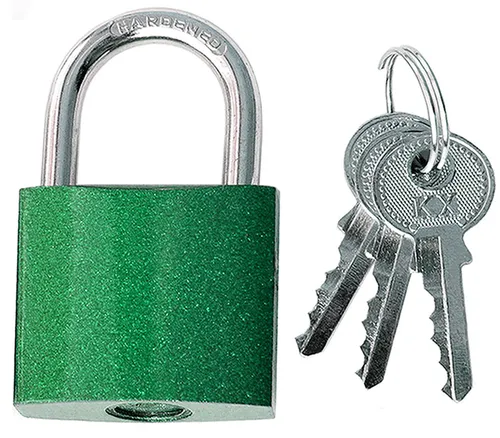 Vorhängeschloss 50 mm Vorhangschloss Hangschloss Grün mit drei Schlüssel