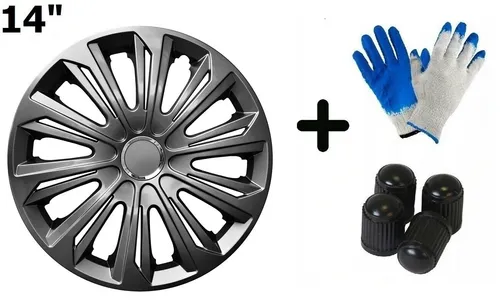 Radzierblende Strong Graphite 14 Zoll 4er Set - Radkappen aus robustem Graphit, langlebig und ideal für den Schutz Ihrer Reifen.
