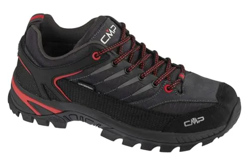 CMP Rigel 2.0 Low WP Trekking Schuhe titanio-ferrari (Größe 46) - Hochwertige Low Cut Trekking Schuhe für Herren, ideal für längere Wanderungen. Robuste Materialien und schnürbare Passform sorgen für optimalen Tragekomfort.