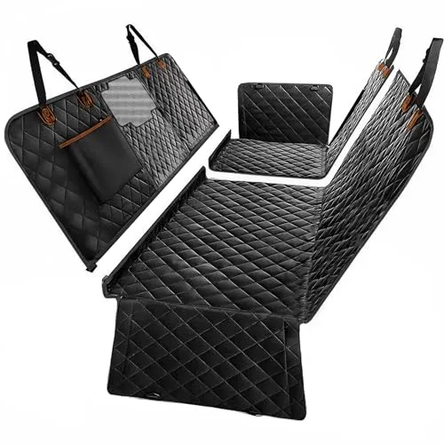 Fudajo Rücksitzdecke für Hunde 137x147cm Teilbar Schwarz