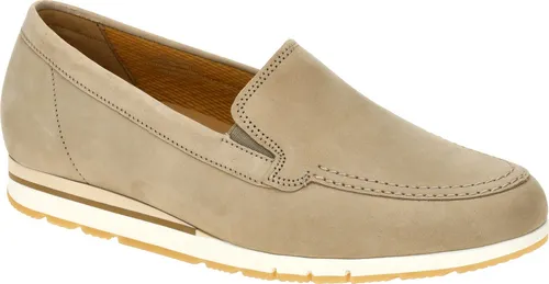 Gabor 82.414 Damenschuhe - Komfortable Slipper in Braun - Größe 41 - Hochwertige Gabor Slipper in Braun aus weichem Nubukleder, ideal für den Alltag. Mit einem bequemen Fußbett und flachem Keilabsatz bieten sie optimalen Tragekomfort.