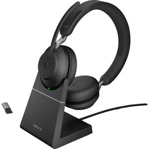 Jabra Evolve2 65 - Wireless PC Headset mit Ladestation, Noise Cancelling und bis zu 37 Stunden Akkulaufzeit für konzentriertes Arbeiten