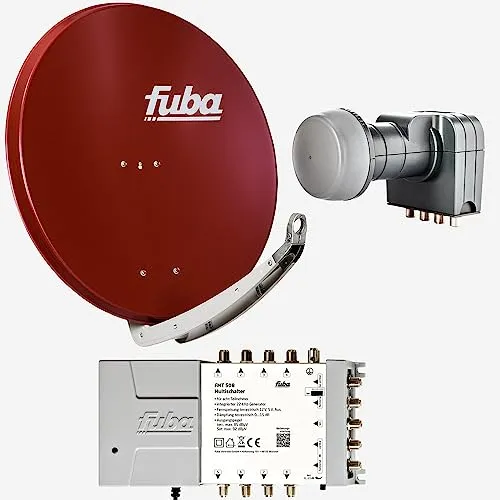 Fuba Sat Anlage 8 Teilnehmer - Komplettset für besten Empfang - SAT-Antennen: Hochwertige 8-Teilnehmer Satellitenanlage mit hervorragender Empfangsqualität, ideal für UHD 4K/8K, einfach zu installieren und robust.