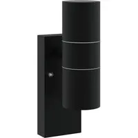 vidaXL Außenwandleuchte Schwarz 7 x 10 x 22 cm Edelstahl und Glas 4005995