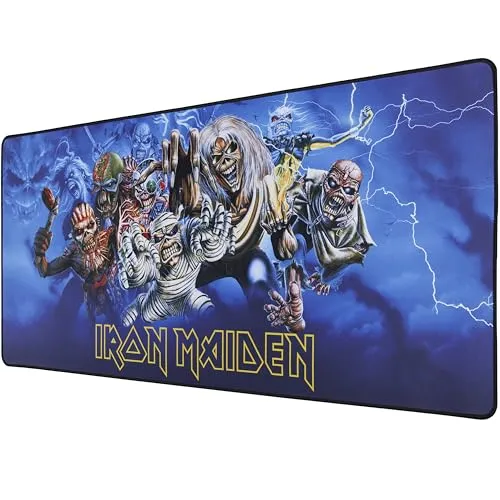 SUBSONIC XXL-Mauspad – Schreibunterlage, Schreibtischunterlage Iron Maiden 90x40 cm – Glatte, Sensoroptimierte Oberfläche, rutschfeste Unterseite, Vernäht Kanten