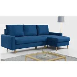 Ecksofa LANG L-Form mit Schlaffunktion in blau von MKS Meble