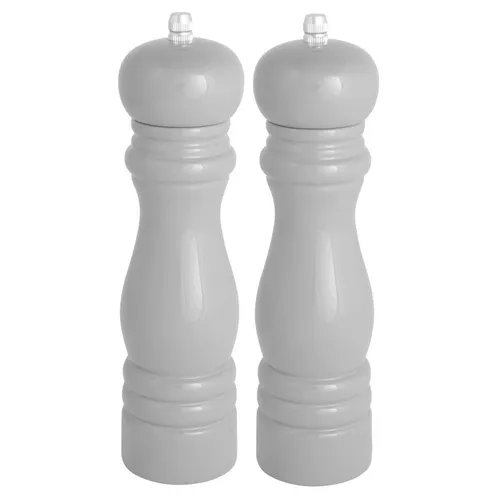 IB Laursen Gewürzmühle Salz- / Pfeffermühle 2er-Set grau - Küchenhelfer im zeitlosen Design, aus strapazierfähigem Gummibaumholz für elegante und funktionale Würze in Ihren Gerichten.