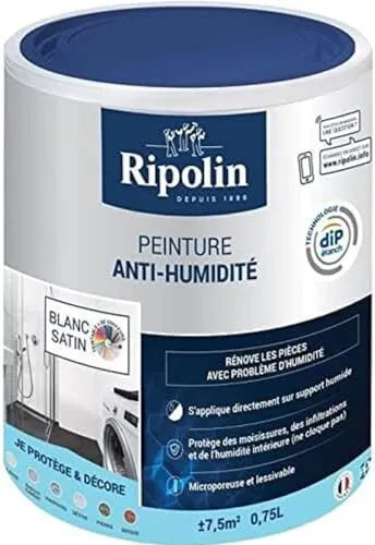 RIPOLIN Anti-Feuchtigkeit, Acryl-Innenwandfarbe, 75 Liter, BLC 0L75