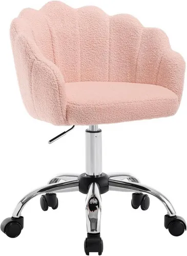 Woltu Schreibtischstuhl (1 St), mit Blütenblatt-Rückenlehne, Kaschmir Stoff, für Schminktisch