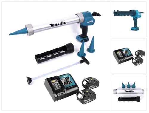 Makita DCG 180 RGX Kartuschenpistole 18 V - Akku-Kartuschenpistole für 300/600 ml, kabellos und leistungsstark mit 2x 6,0 Ah Akkus und Ladegerät, ideal für professionelle Anwendungen.