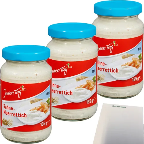Jeden Tag Sahnemeerrettich 3er Pack 3x135g Glas usy Block von Jeden Tag