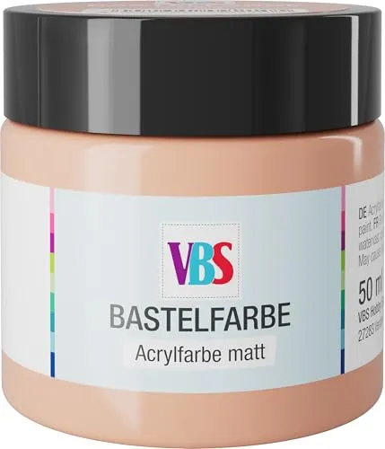 VBS Bastelfarbe 50 ml wasserfest lichtecht geruchsneutral lösungsmittelfrei hochpigmentiert matt Malfarbe Malen Farbe Farben Altrosa