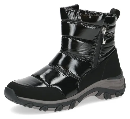 CAPRICE Damen Winterstiefel Vegan - Wasserabweisend, Schwarz (Black Comb), 41 EU - Wanderschuhe mit Tex-Funktion für optimale Wasser- und Kälteabweisung, ideal für kalte Wintertage. 100% vegan und mit G-Weite für perfekten Komfort.