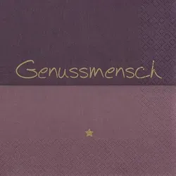 Home Fashion, Genussmensch, Lunch-Servietten aufgefaltetes Maß 33 cm x 33 cm, im Viertelfalz, 20 Stück pro Packung