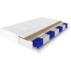 Deine Möbel 24 Taschenfederkernmatratze 140x200 cm - Hochwertige Taschenfederkernmatratze mit 7 Zonen und Kokosfaser, atmungsaktiv und antibakteriell, ideal für Allergiker und alle Schläfertypen.