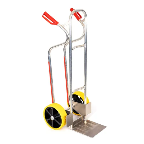 Aluminium Sackkarre 200 kg - Ladeschaufel 280x280 mm - EU (Räder nach Ihrer Wahl - siehe Varianten) HIER: PolyurethanRad / PVC-Felge / Gleitlager