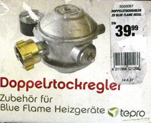 Tepro Gasdruckregler,  50mbar mit Manometer/Sicherheitsventil