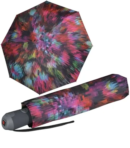 Knirps Damen Taschenschirm E.200 Duomatic - Peacock - red in rot von Knirps