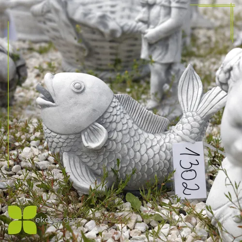 Fisch Gartenfigur Steinguss Beton Dekoration für Teich und Garten