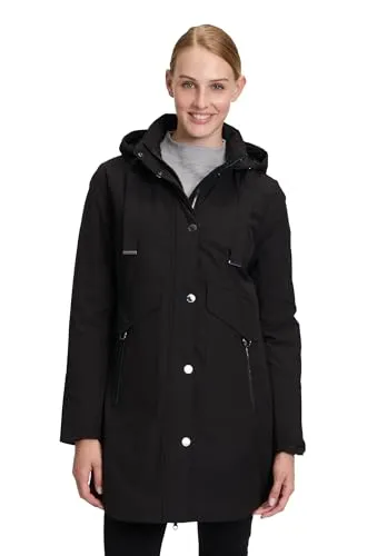 Betty Barclay Damen Outdoorjacke mit Abnehmbarer Kapuze 42, Schwarz - Funktionsjacke mit abnehmbarer Kapuze, leicht tailliert und ideal für sportliche Aktivitäten im Freien bei jedem Wetter.