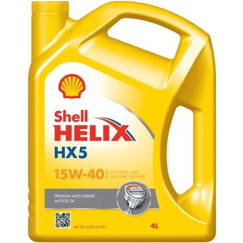 Motoröl SHELL Helix HX5 15W40, 4L - Hochleistungsöl für Motoren - Motoröle - Ideal für Benzin- und Dieselmotoren, bietet hervorragenden Schutz und verbesserte Leistung bei hohen Temperaturen.