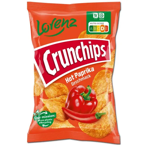  Lorenz Crunchips Hot Paprika, Chips, 150g Beutel 13,27€/1kg