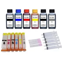Wiederbefüllbare Tintenpatronen für Canon PGI-530 + CLI-531