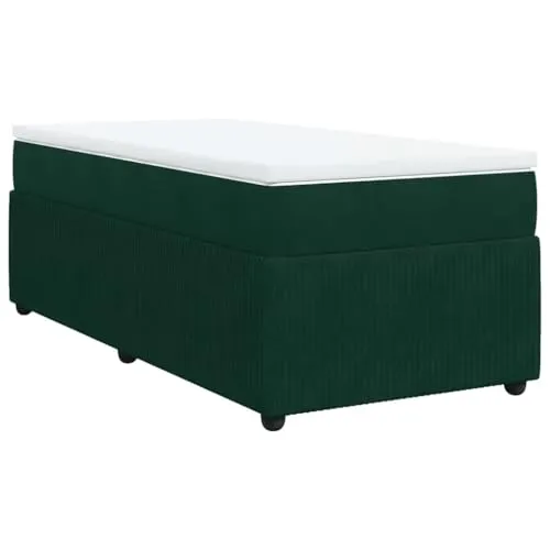 vidaXL Boxspringbett Dunkelgrün 90x200 cm mit Matratze von vidaXL