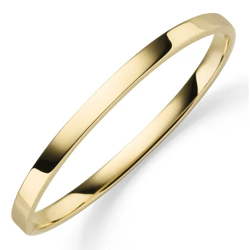 Eleganter Armreif aus 585 Gelbgold - Armbänder & Charm-Anhänger, 5mm breit und flach, glänzende Oberfläche für zeitlosen Stil, ideal für besondere Anlässe oder den Alltag.